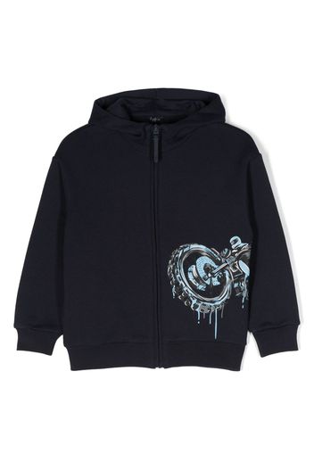 Il Gufo graphic-print zip-up jacket - Blue