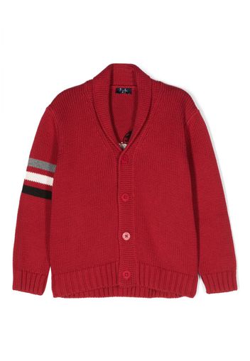 Il Gufo intarsia-knit cardigan - Red