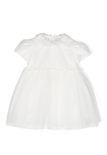 Il Gufo cap-sleeved tulle flared dress - White