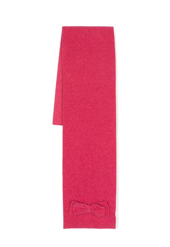 Il Gufo bow-detail knitted scarf - Red