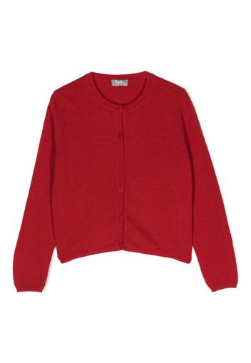 Il Gufo round-neck virgin wool cardigan - Red