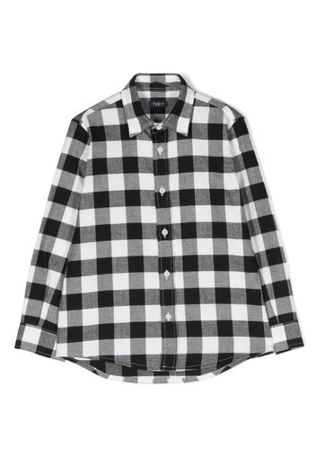 Il Gufo check-print cotton shirt - Black