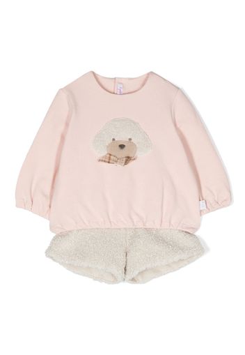 Il Gufo embroidered-design shorts set - Pink