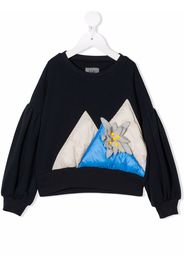 Il Gufo appliqué-detail cotton sweatshirt - Blue