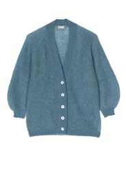 Il Gufo ribbed-knit v-neck cardigan - Blue