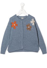 Il Gufo floral-embroidered cardigan - Blue