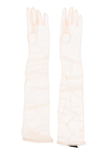 Ioana Ciolacu sheer-finish gloves - Neutrals