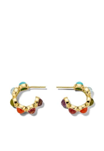 18kt gold Lollipop all-stone tiny hoop earrings