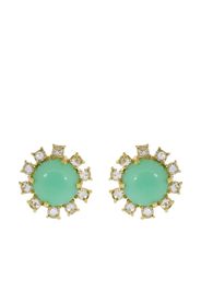 18kt yellow gold mint chrysoprase and diamond stud earrings