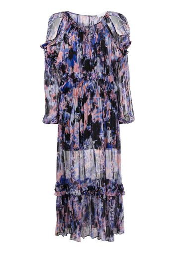 IRO Janan abstract-print plissé dress - Black