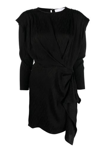 IRO long-sleeved draped jacquard dress - Black