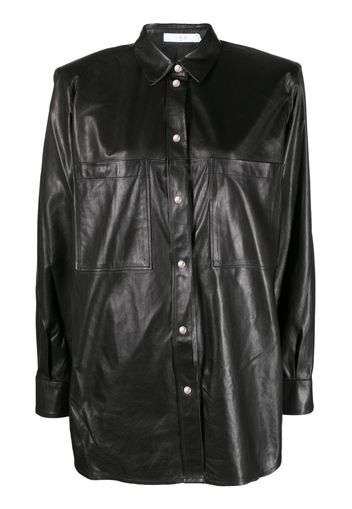 IRO Alegre long-sleveed leather shirt - Black