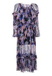 IRO Janan abstract-print plissé dress - Black