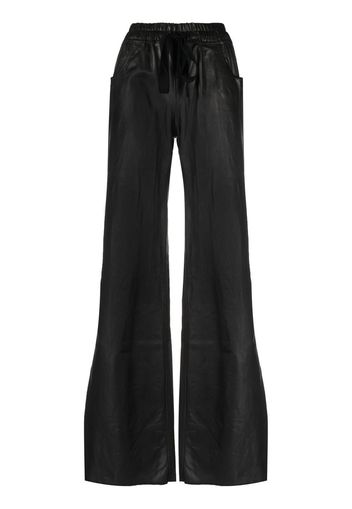 Isaac Sellam Experience wide-leg drawstring leather trousers - Black