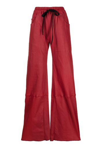 Isaac Sellam Experience wide-leg leather drawstring trousers - Red