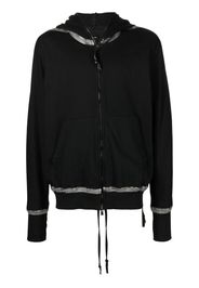 Isaac Sellam Experience tape-embellished zip-up hoodie - Black