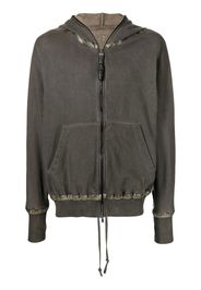 Isaac Sellam Experience tape-embellished zip-up hoodie - Grey