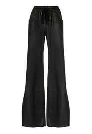 Isaac Sellam Experience wide-leg drawstring leather trousers - Black