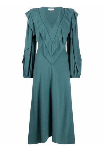 Isabel Marant Étoile ruffle-detail long-sleeve dress - Green