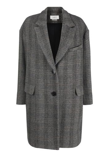 Isabel Marant Étoile fine-check single-breasted wool coat - Grey