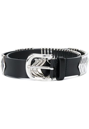 metallic chevron belt