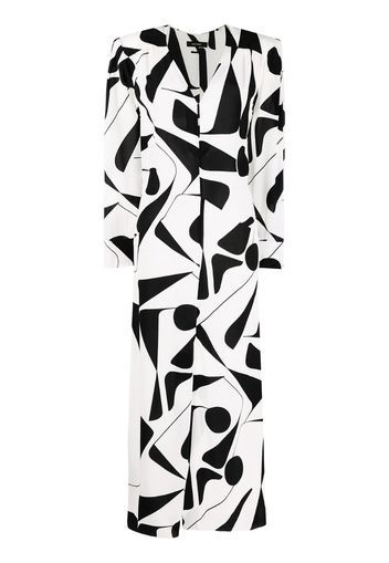 abstract-print silk dress