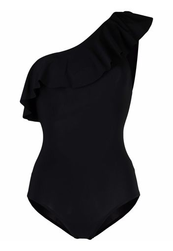 Isabel Marant ruffle-trim one-shoulder swimsuit - Black