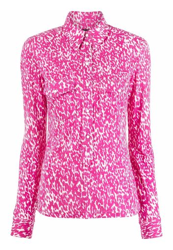 Isabel Marant painterly-print button-up shirt - Pink