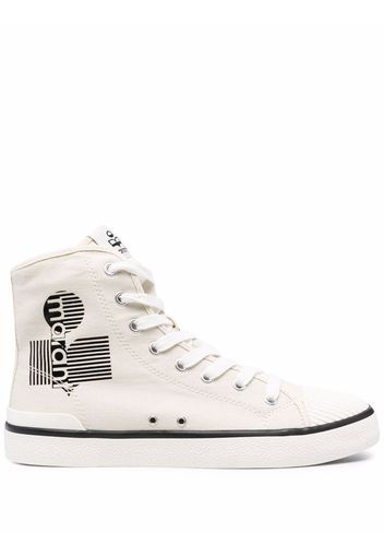 Isabel Marant logo-print lace-up sneakers - Neutrals