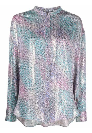 Isabel Marant iridescent-effect lurex shirt - Blue