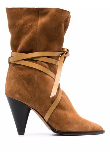 Isabel Marant wrap suede boots - Brown