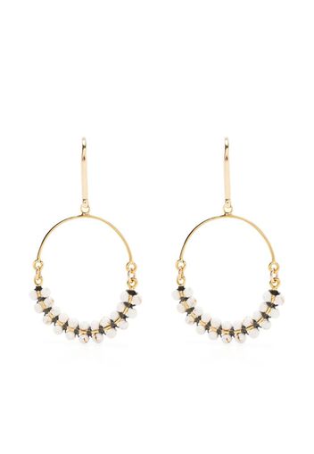 Isabel Marant bead-embellished hoop earrings - Neutrals