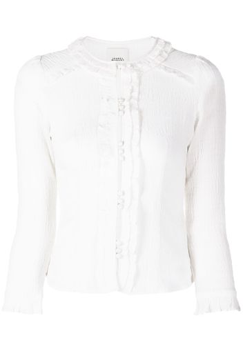 ISABEL MARANT Georgia ruffled semi-sheer blouse - White