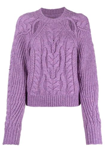 Isabel Marant cut-out cable-knit jumper - Purple