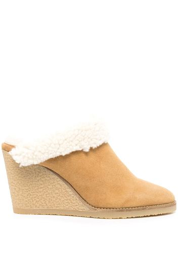 Isabel Marant shearling wedge mules - Brown