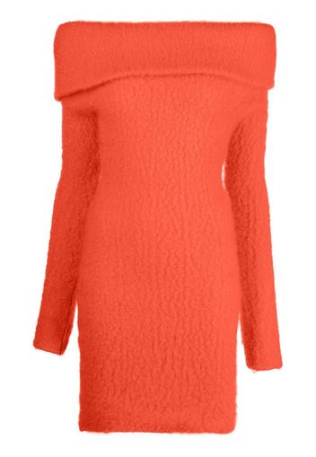 Isabel Marant Aria off-shoulder knitted dress - Orange