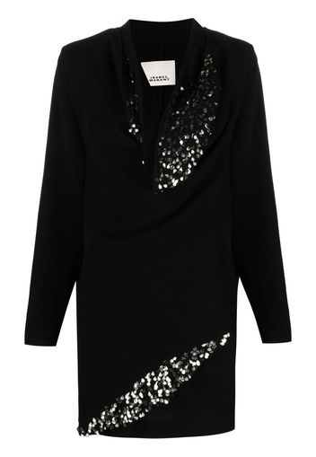 Isabel Marant Lazeli sequin-embellished long-sleeve dress - Black