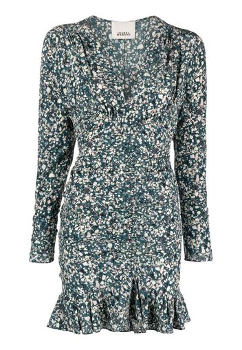 Isabel Marant printed ruched minidress - Blue