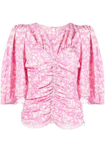 Isabel Marant speckle-print ruched blouse - Pink