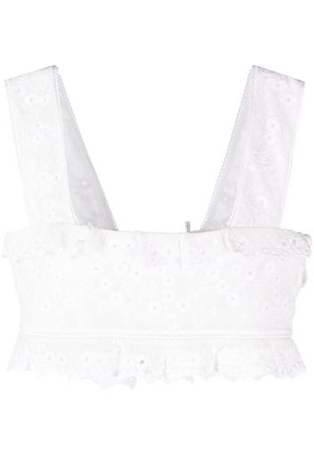 Isabel Marant Mecelia broderie anglais cropped top - White