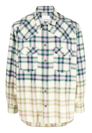 Isabel Marant gradient-effect checked shirt - Green