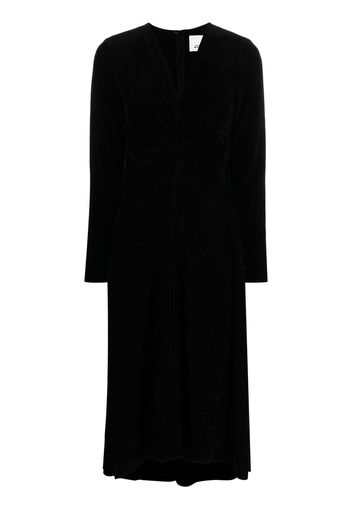 Isabel Marant long-sleeved V-neck midi dress - Black