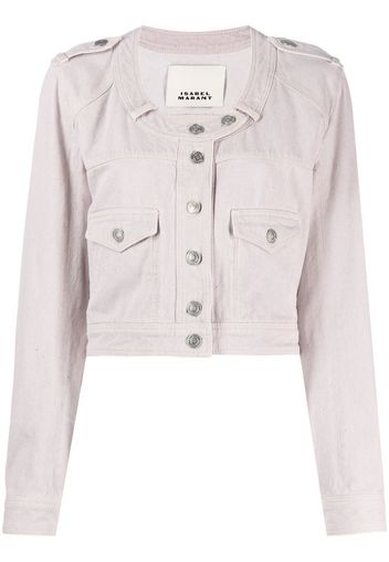 Isabel Marant cropped denim jacket - Pink