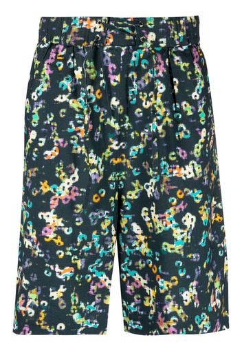 Isabel Marant graphic-print straight-leg shorts - Blue