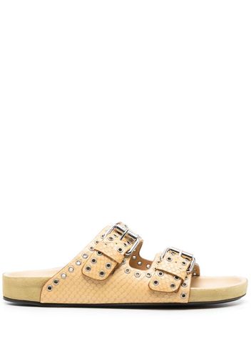 Isabel Marant Lennyo snake-effect leather sandals - Yellow