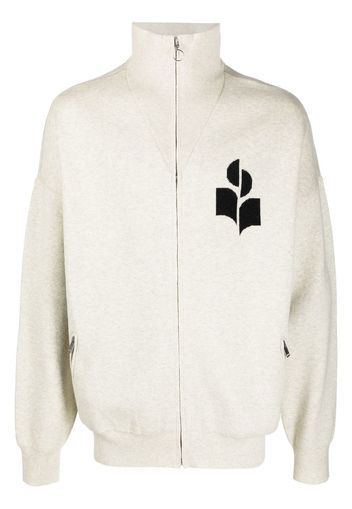 Isabel Marant zippered logo cardigan - Neutrals