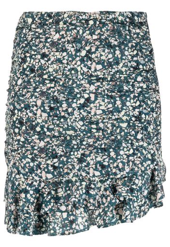 Isabel Marant graphic-print ruffled miniskirt - Blue