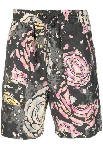 Isabel Marant graphic-print drawstring shorts - Black