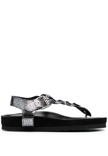 ISABEL MARANT metallic-strap leather sandals - Silver