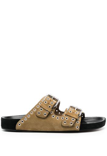 ISABEL MARANT Lennyo eyelet-detailing slip-on sandals - Neutrals